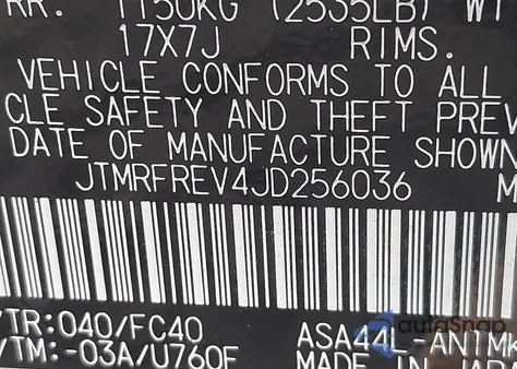 2018 Toyota Rav4 Xle from USA, damaged, VIN JTMRFREV4JD256036